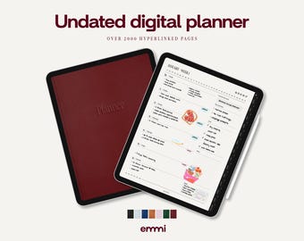 Undated Digital Planner | Minimalist iPad Planner | Daily, Weekly & Monthly Planner | GoodNotes