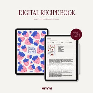 Livre de recettes numérique pour iPad | Livre de recettes PDF avec lien hypertexte pour GoodNotes & Notability | Organiseur de recettes minimaliste | Téléchargement instantané