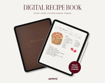 Digital RECIPE Book | Minimalist iPad Planner |GoodNotes Planner | Ipad Planner Notability | Digital Planner Cookbook | Recipe Library