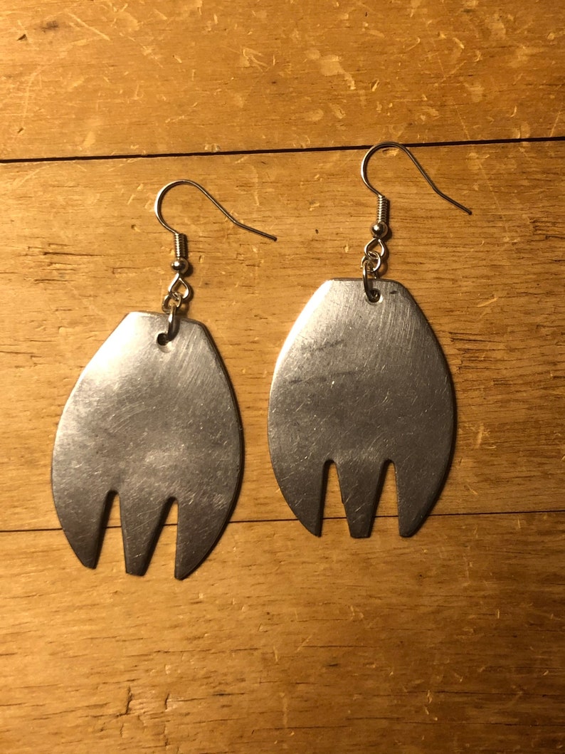 Silverware Earrings; Fork Earrings