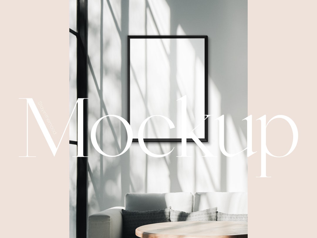 Mockup Frame, Interior Mockup, Black Frame Mockup, Bedroom Mockup