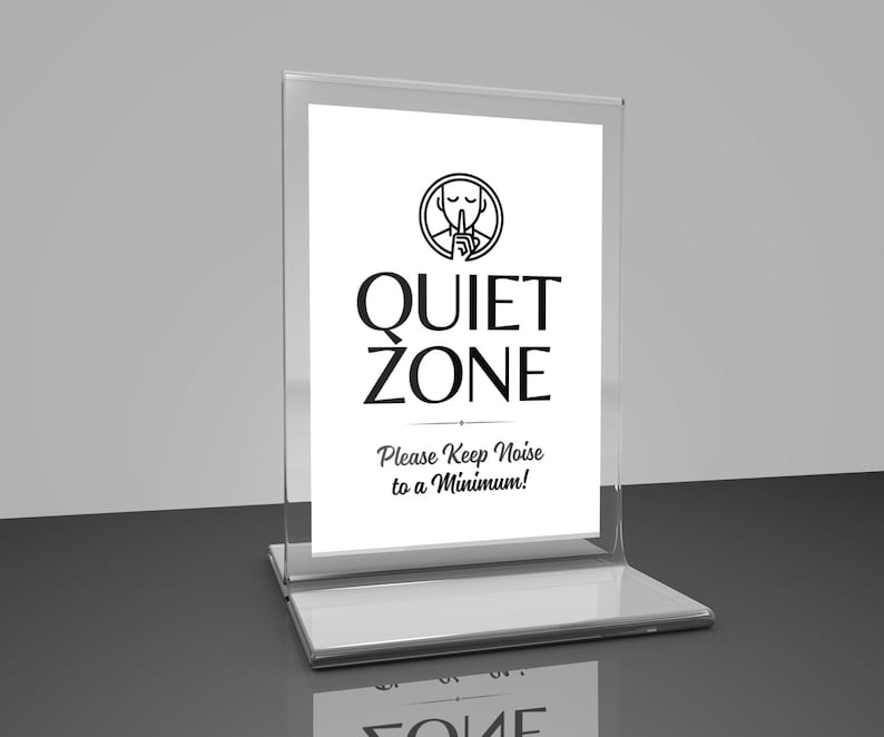 PRINTABLE Quiet Zone SIGN, Speak Quietly, Keep Noise to a Minimum ...