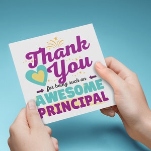 PRINTABLE Thank You Principal CARD, End of School Year for Principal, Retirement Card for Principal Thank You for Being An Awesome Principal