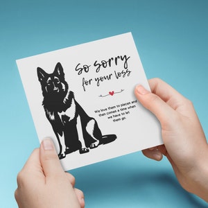 Tarjeta imprimible de condolencias por pérdida de mascota, tarjeta de condolencias por pérdida de mascota, tarjeta conmemorativa de mascota, tarjeta de duelo por un pastor (en blanco por dentro)