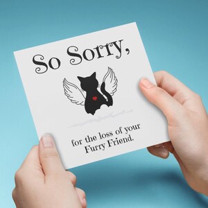 Tarjeta de condolencias para gatos imprimible, pérdida de un amigo peludo, tarjeta de recuerdo para amantes de los gatos, lo siento mucho por la pérdida de tu gato, condolencias para mascotas