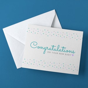 Biglietto d'auguri per neonato stampabile, congratulazioni per il neonato, congratulazioni per i neo-genitori, messaggio per la mamma per il baby shower, biglietto per la festa di rivelazione del sesso del bambino