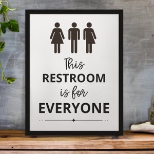 PRINTABLE All Gender Restroom SIGN, Restroom is for Everyone Poster ...