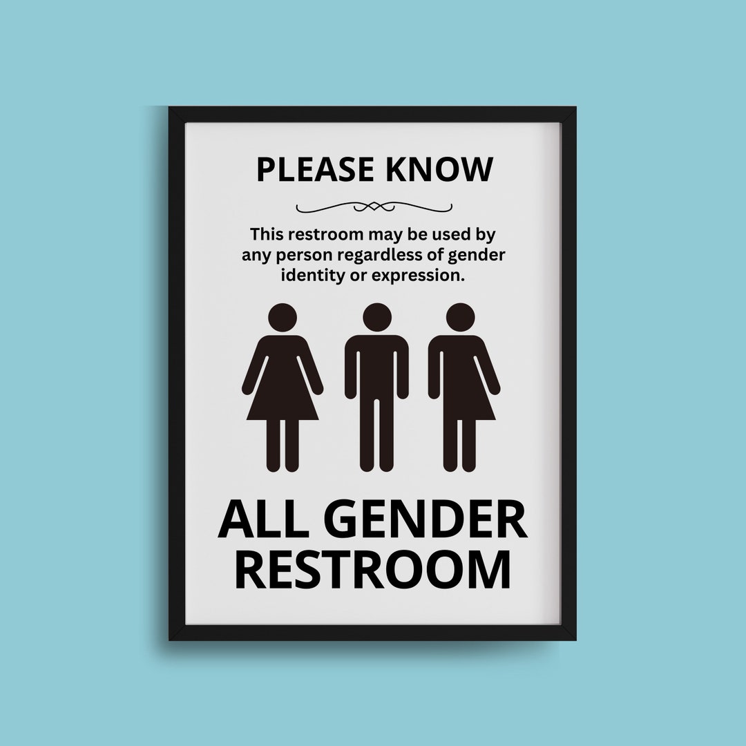 PRINTABLE All Gender Restroom SIGN, All Gender Notice Restroom ...