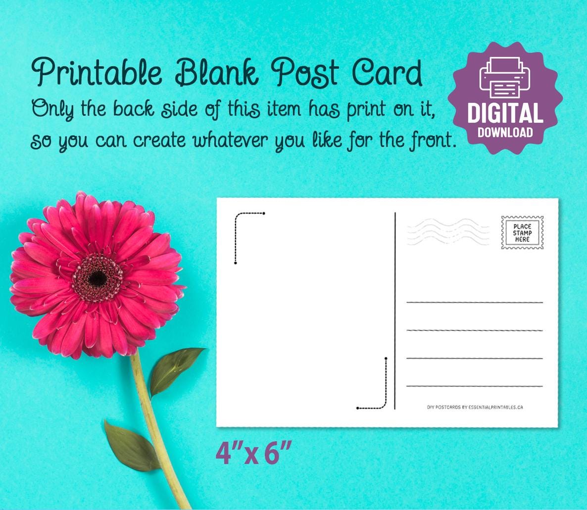 printable-blank-postcard-postcard-back-template-6-x-4-inches-2-up-on-8-5-x-11-make-my-own-postcard-digital-download-jpg-and-pdf-files-etsy for Free Blank Printable Postcard Template PRINTABLE Blank Postcard, Postcard Back Template, 6 X 4 Inches, 2 up on 8.5 X 11