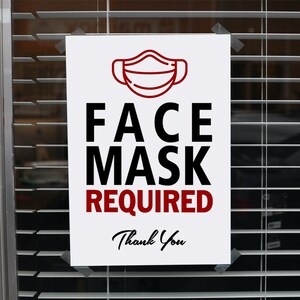 Face Mask Required PRINTABLE Sign, Wear a Mask Sign, Mask Must Be Worn ...
