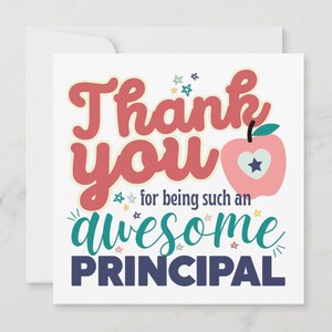 Thank You Principal PRINTABLE CARD, Thank You for Being Such an Awesome ...