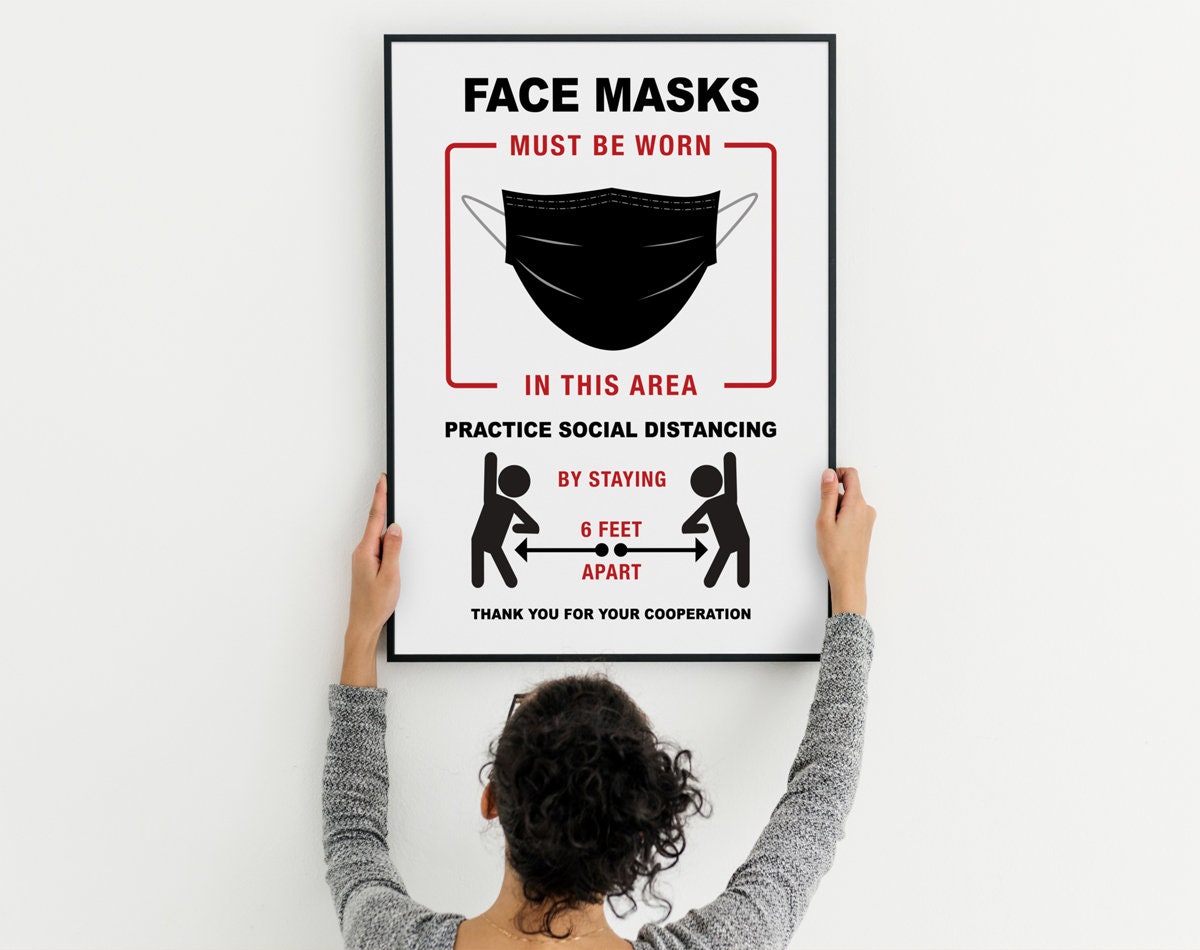 Face Masks Must Be Worn PRINTABLE Sign Face Mask Sign Wear a | Etsy