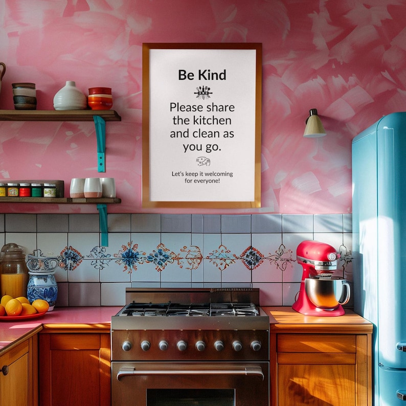 PRINTABLE Shared Kitchen SIGN, Shared Kitchen Facility Guidelines ...