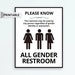 PRINTABLE All Gender Restroom SIGN, All Gender Notice Restroom ...
