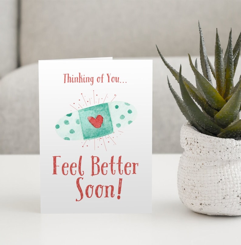 PRINTABLE Thinking of You CARD, Feel Better Soon, Cute Get Well Soon ...