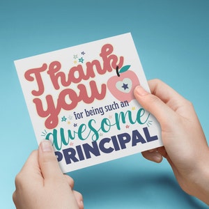 Thank You Principal PRINTABLE CARD, Thank You for Being Such an Awesome Principal, Principal Appreciation, Principal Retirement Card