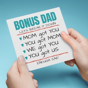 DRUCKBARE Bonus Dad KARTE, Bonus Dad erklärt, Stiefvater Vatertagskarte, Karte für StepDad, Vatertagsgeschenk, lustige Bonus Dad Karte