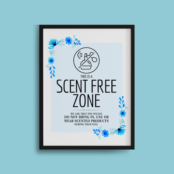 Scent Free Zone Sign Etsy