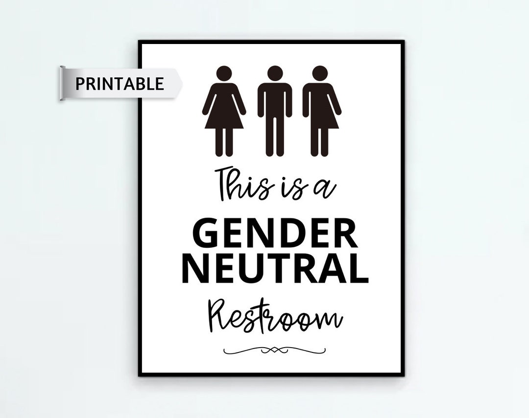 PRINTABLE Gender Neutral Restroom Sign Gender Neutral Restroom Print PRINTABLE Gender Neutral Restroom Sign Gender Neutral Restroom Print