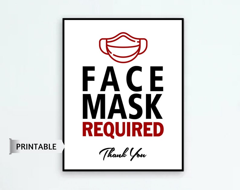 Face Mask Required PRINTABLE Sign Wear a Mask Sign Mask Must - Etsy Canada