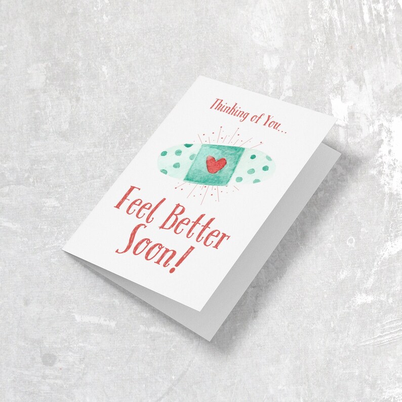 PRINTABLE Thinking of You CARD, Feel Better Soon, Cute Get Well Soon ...