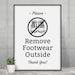 PRINTABLE Remove Shoes SIGN, Please Remove Footwear Outside, Front Entry Sign, Mudroom Airbnb ...