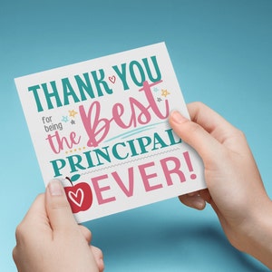 PRINTABLE Best Principal Ever CARD, End of Year Student Gift, Principal Gift, Retirement, Principal Thank you for Being Best Principal Ever