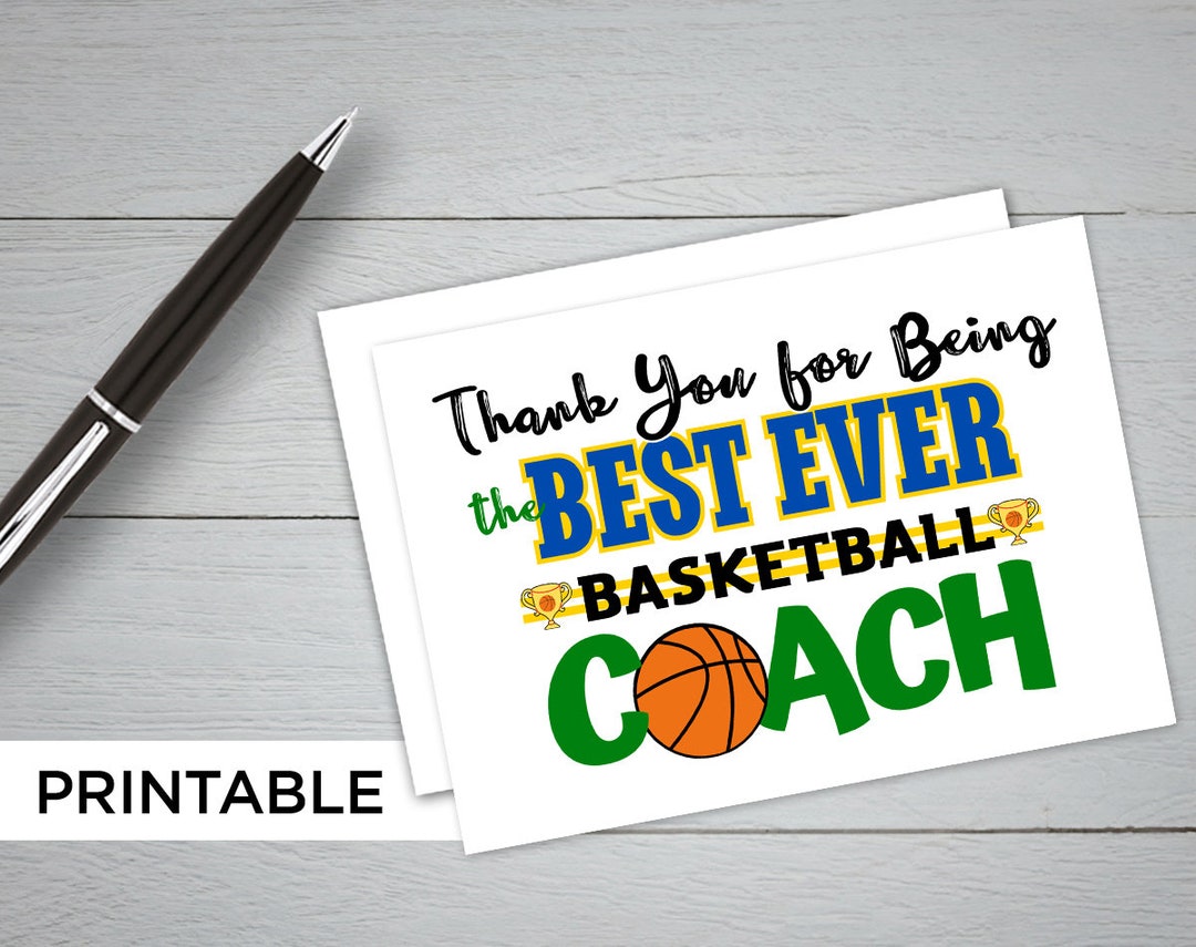Thank You Basketball Coach Card PRINTABLE Thank You for Being Etsy