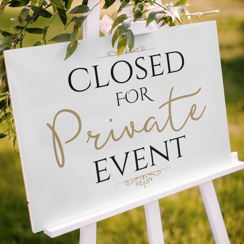 PRINTABLE Closed for Private Event SIGN, Closed for Wedding Reception ...