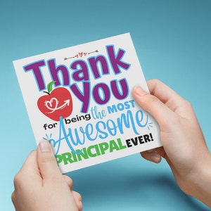 Awesome Principal PRINTABLE CARD, Principal's Day Appreciation, Principal Retirement, Principal Thank You for Being An Awesome Principal