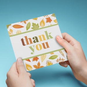 BIGLIETTO DI RINGRAZIAMENTO STAMPABILE, Grazie con i moderni colori autunnali, Biglietto digitale di ringraziamento autunnale, Riconoscimento di un buon amico, Apprezzamento di un insegnante scolastico