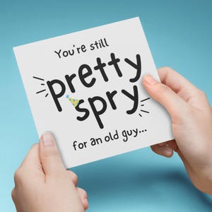 Tarjeta de cumpleaños imprimible para abuelo, tarjeta divertida para anciano, todavía estás bastante enérgico para un anciano, lindo cumpleaños para novio mayor