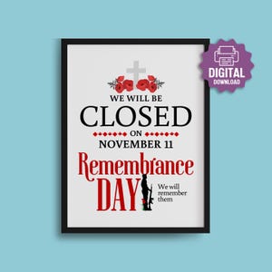 CARTELLO STAMPABILE per il Giorno della Memoria, saremo chiusi l'11 novembre, per non dimenticare, attività commerciale, negozio, vendita al dettaglio, ufficio, li ricorderemo
