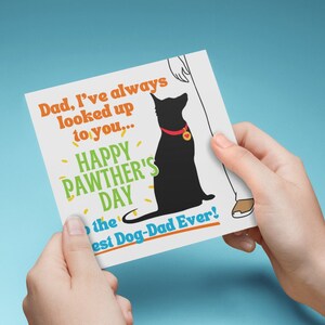 Happy Pawther's Day AFDRUKBARE kaart, hondenvaderkaart van Dog, Dog Lover Card, kaart voor hondenvader, Vaderdagkaart, beste hondenvader ooit
