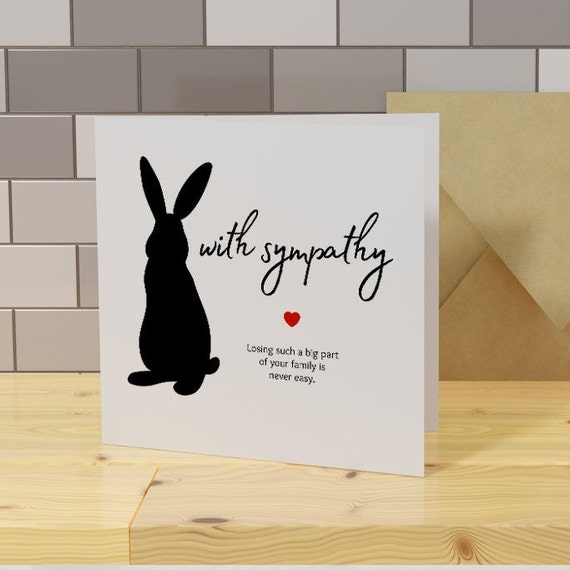 PRINTABLE Pet Loss CARD, Bunny Sympathy Card, Condolences Pet Loss
