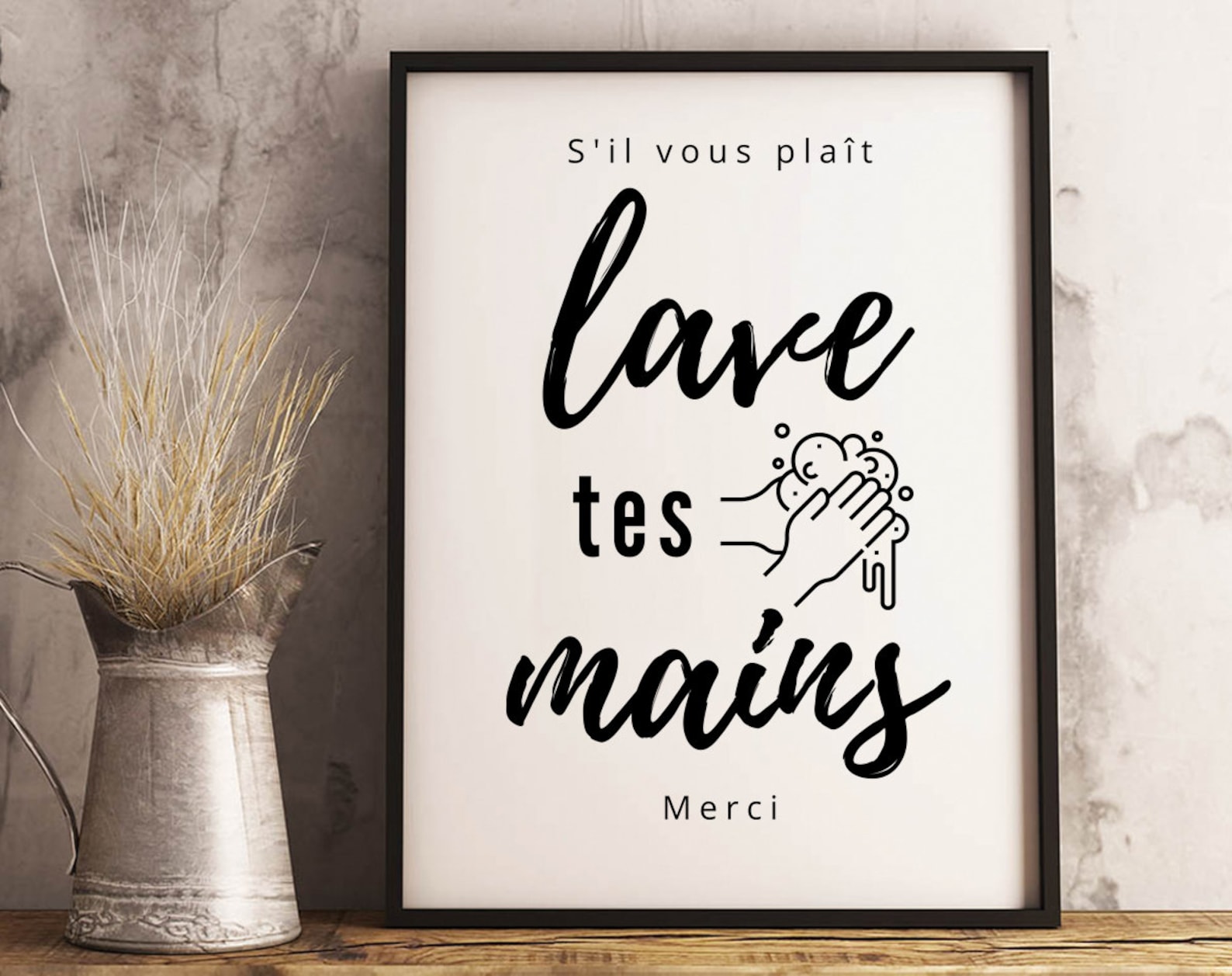 Lave Tes Mains Wash Your Hands PRINTABLE Sign Lavezvous Les Etsy