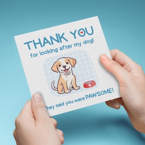 AFDRUKBAAR Bedankt voor het kijken naar mijn hond KAART, schattige hond op kaart, bedankkaart voor hondenoppas, hondenliefhebber, dankbaarheid voor hondenoppas