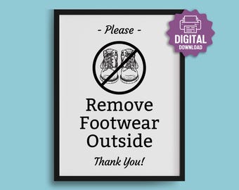 Please Remove Your Shoes Sign (White Acrylic 5 X 3.5 In) - No Shoes Sign For Your - Foto 4