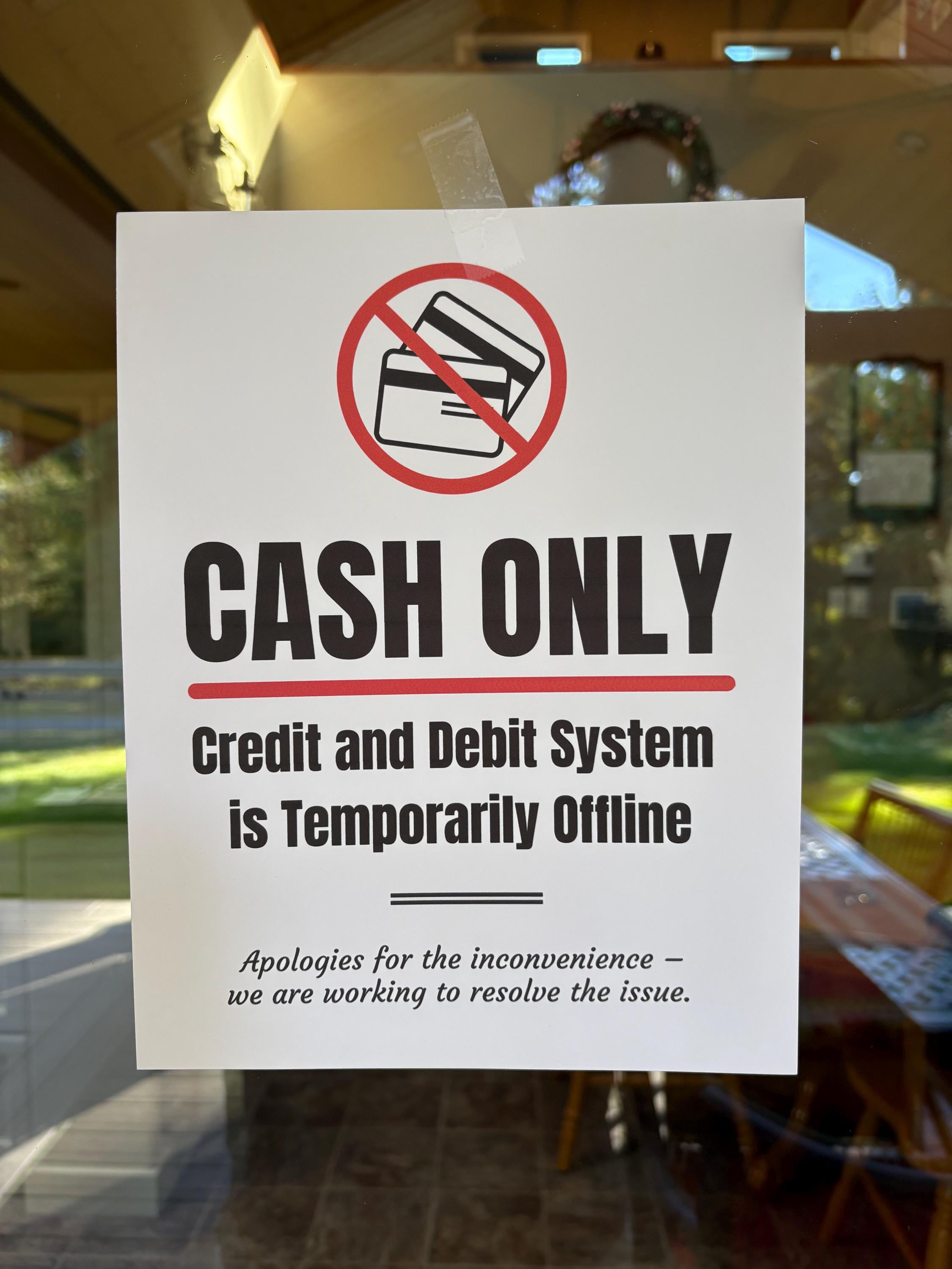 PRINTABLE Cash Only SIGN, No Cards Today, Credit & Debit Systems ...
