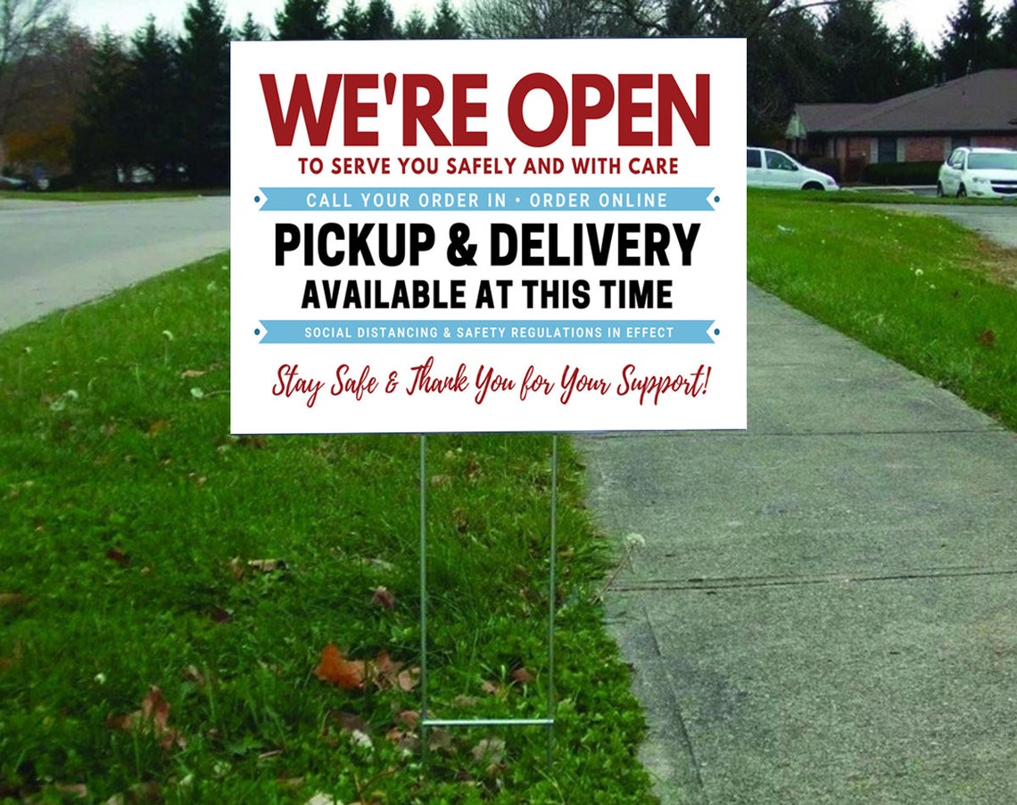 We're Open for Business PRINTABLE Store Sign Pickup and | Etsy