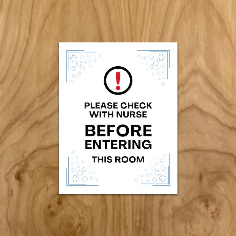 PRINTABLE Check With Nurse SIGN, Do Not Enter, Medical Office Door Sign ...
