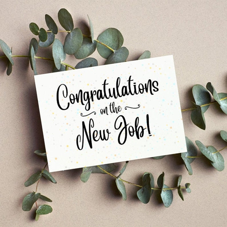 PRINTABLE Congratulations on the New Job CARD, Congrats Greeting Card ...