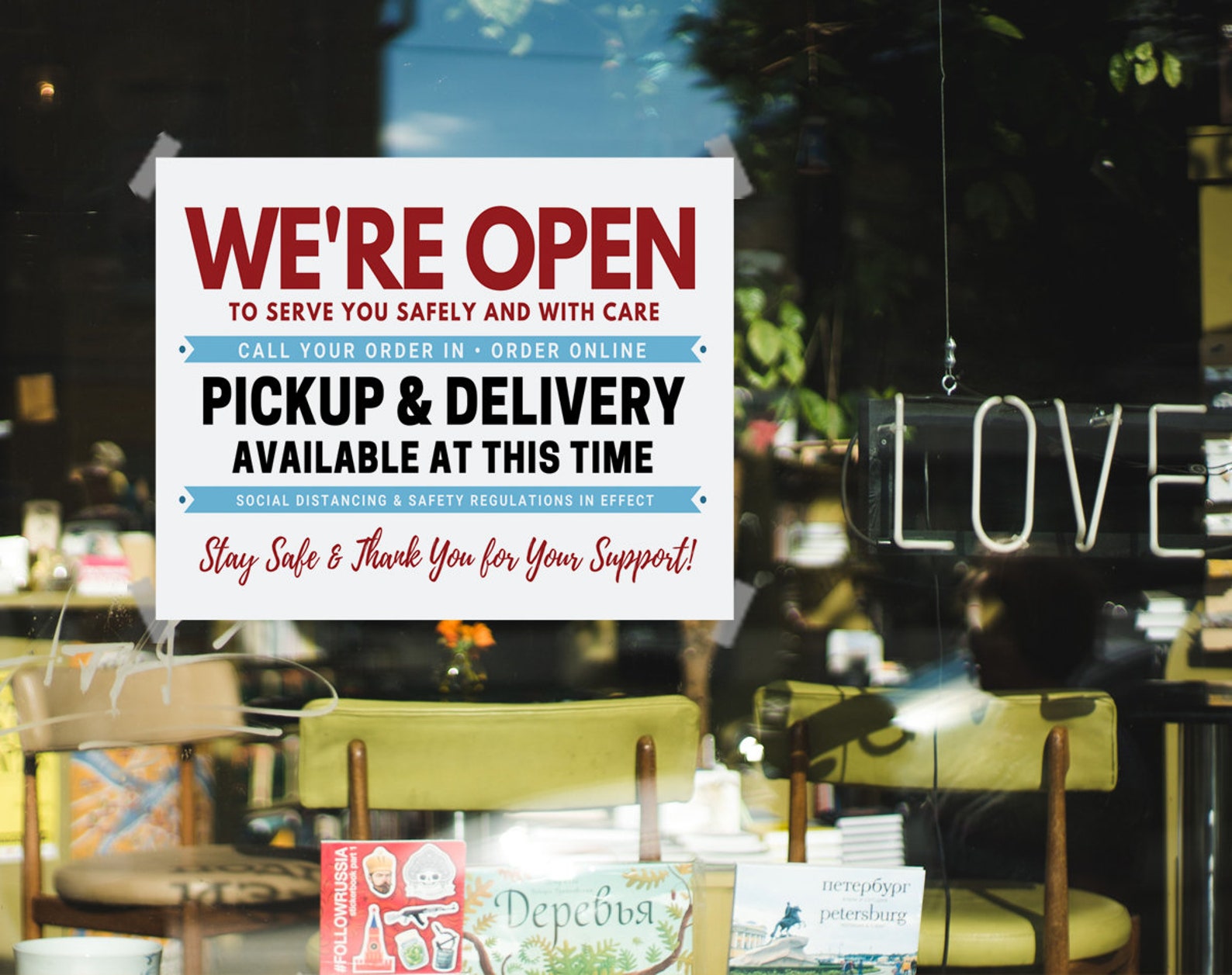 We're Open for Business PRINTABLE Store Sign Pickup and | Etsy