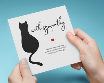 CARTE IMPRIMABLE de perte de chat, grief pour animal de compagnie avec condoléances, carte de sympathie pour animal de compagnie, carte commémorative pour animal de compagnie, carte de deuil d'animal de compagnie, perte de chat