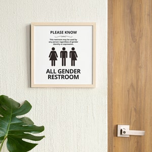 PRINTABLE All Gender Restroom SIGN, All Gender Notice Restroom ...