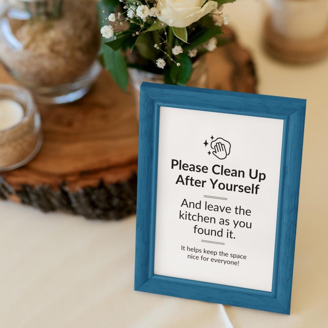 Clean Up Daily Sign PRINTABLE Clean up After Yourself SIGN, Shared Kitchen, Airbnb Kitchen ...