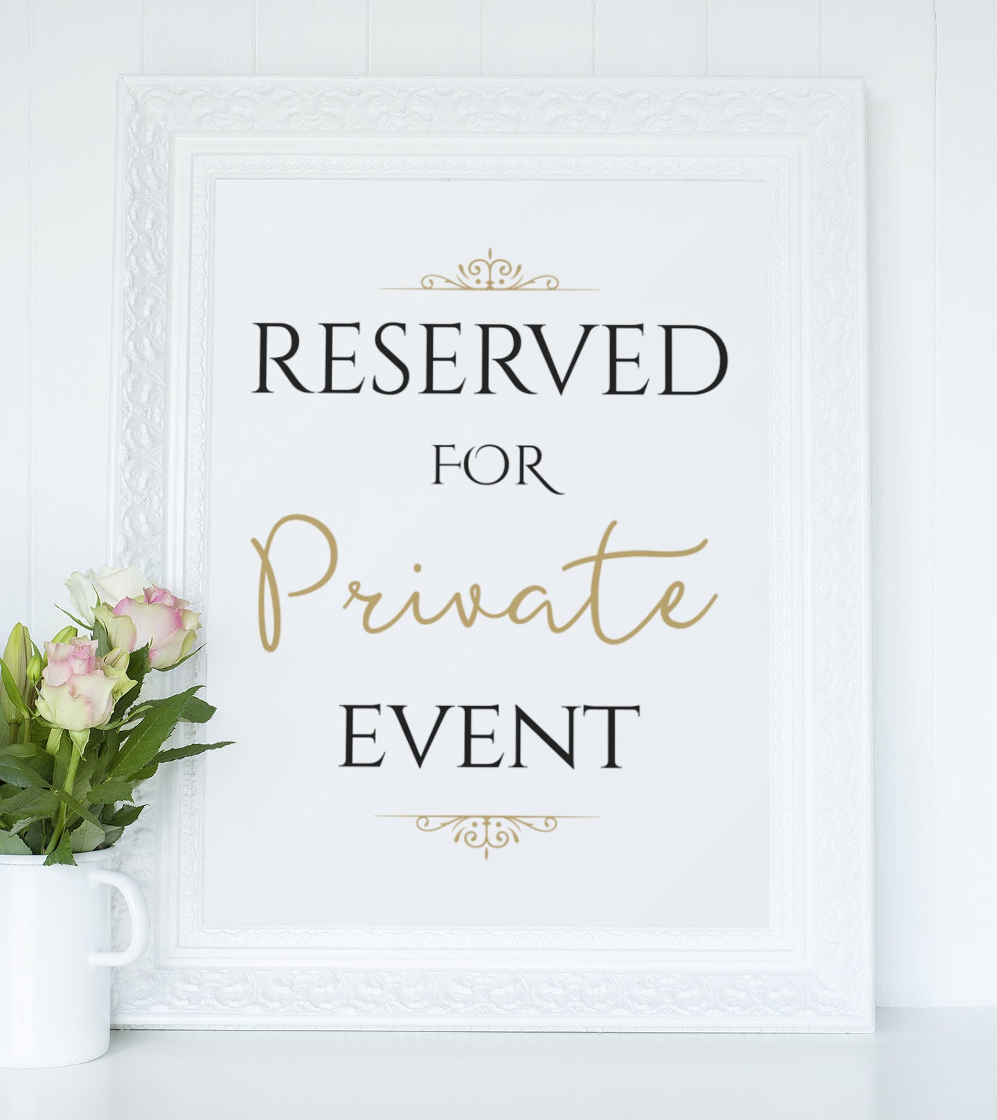 12 Cartelli Da Tavolo 'Riservato' In Acrilico Nero Con Scritta Dorata - Doppia Faccia Per Matrimoni E Feste - 14x4,3x3,8cm - 3
