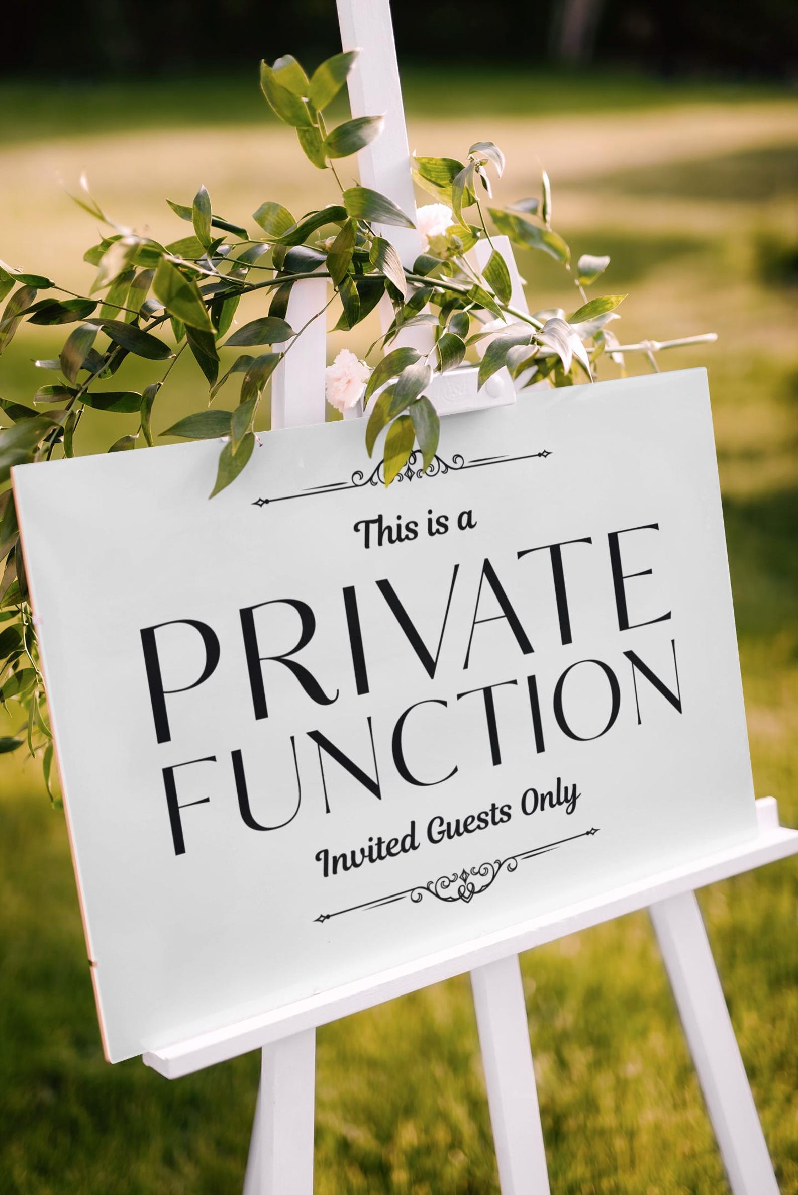 PRINTABLE Private Function Sign, Invited Guests Only, Professional ...