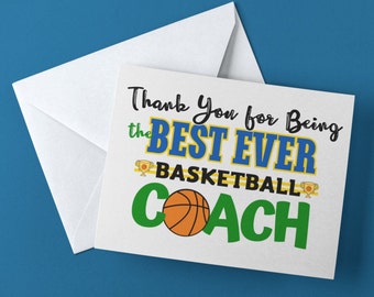 Danke Basketball Coach Card, DRUCKBAR Danke, dass Sie der beste Basketball-Trainer aller Zeiten sind, Dankescoach, Coach Wertschätzung 5x7 Karte