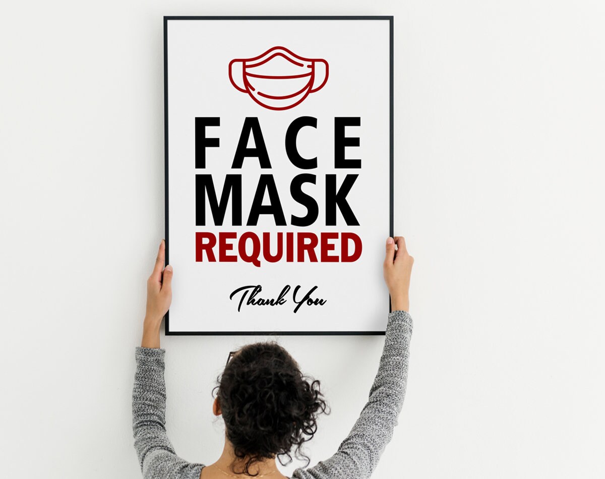 Face Mask Required PRINTABLE Sign Wear a Mask Sign Mask Must Etsy Canada